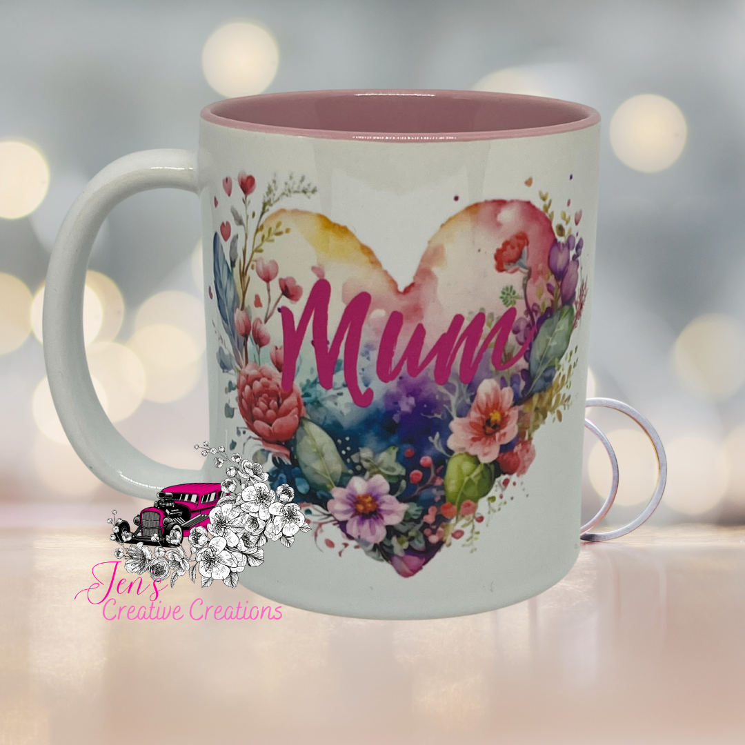 Floral Heart Mum Mug